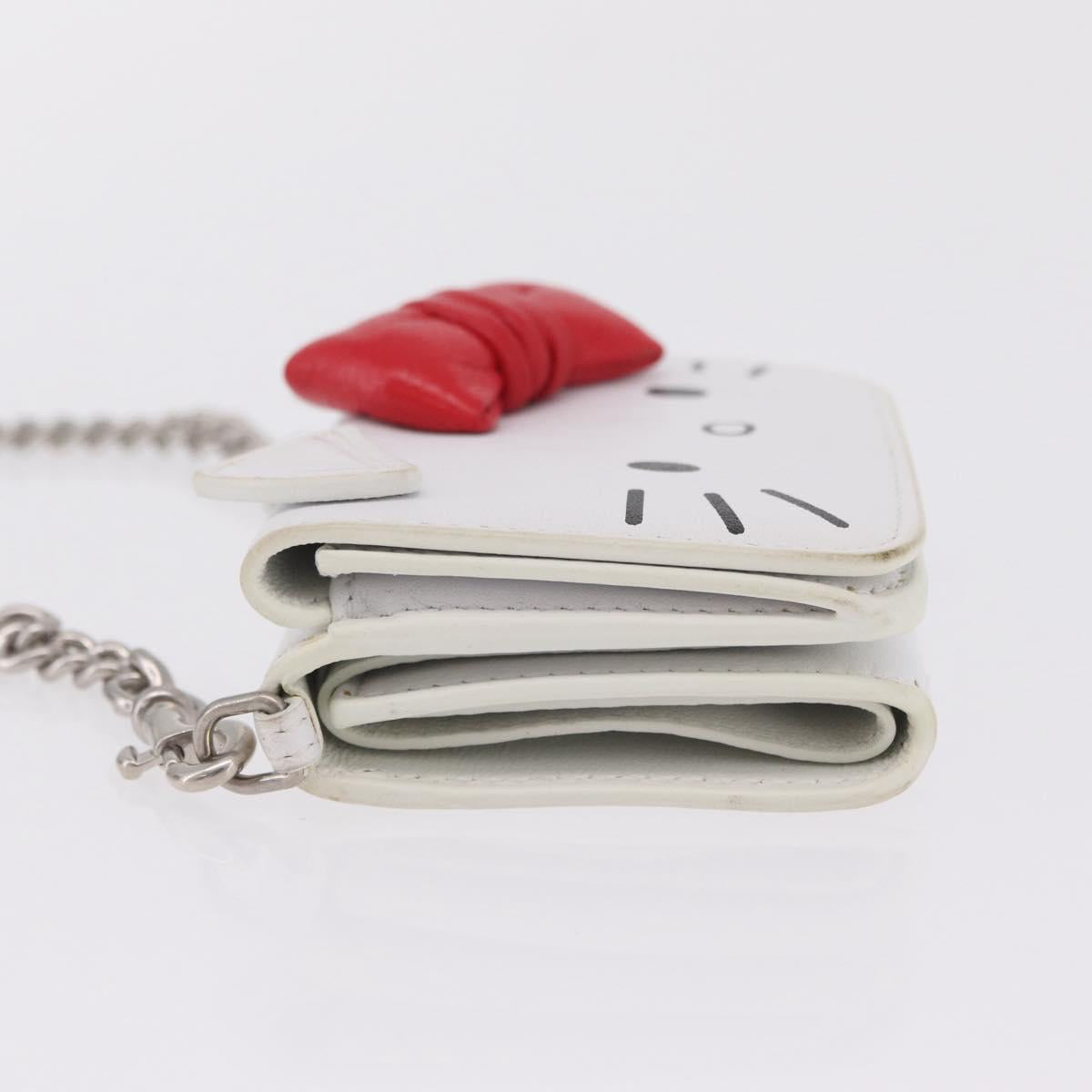 Balenciaga Chain Shoulder Compact Wallet Leather 2way White 623241 Auth 202531M