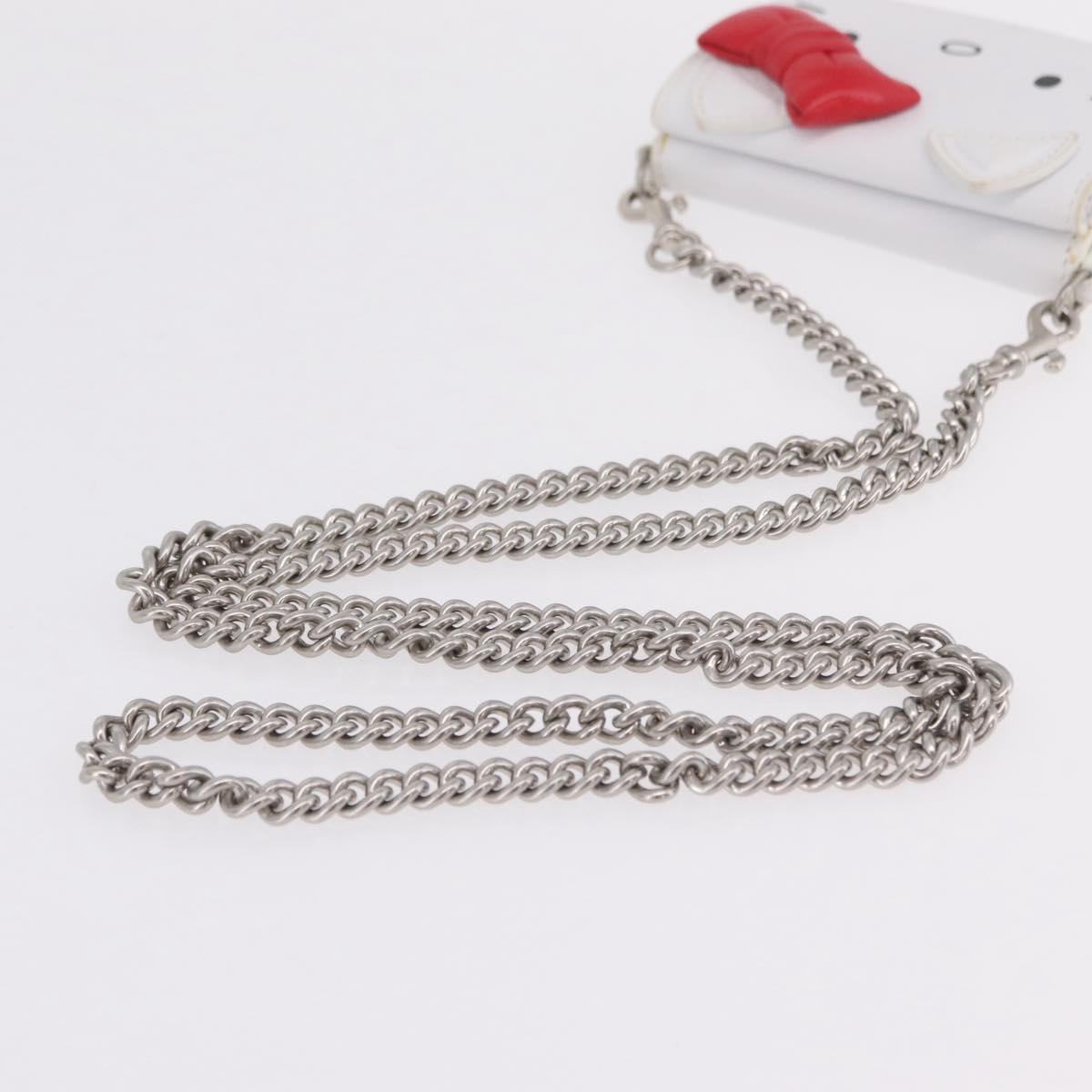 Balenciaga Chain Shoulder Compact Wallet Leather 2way White 623241 Auth 202531M