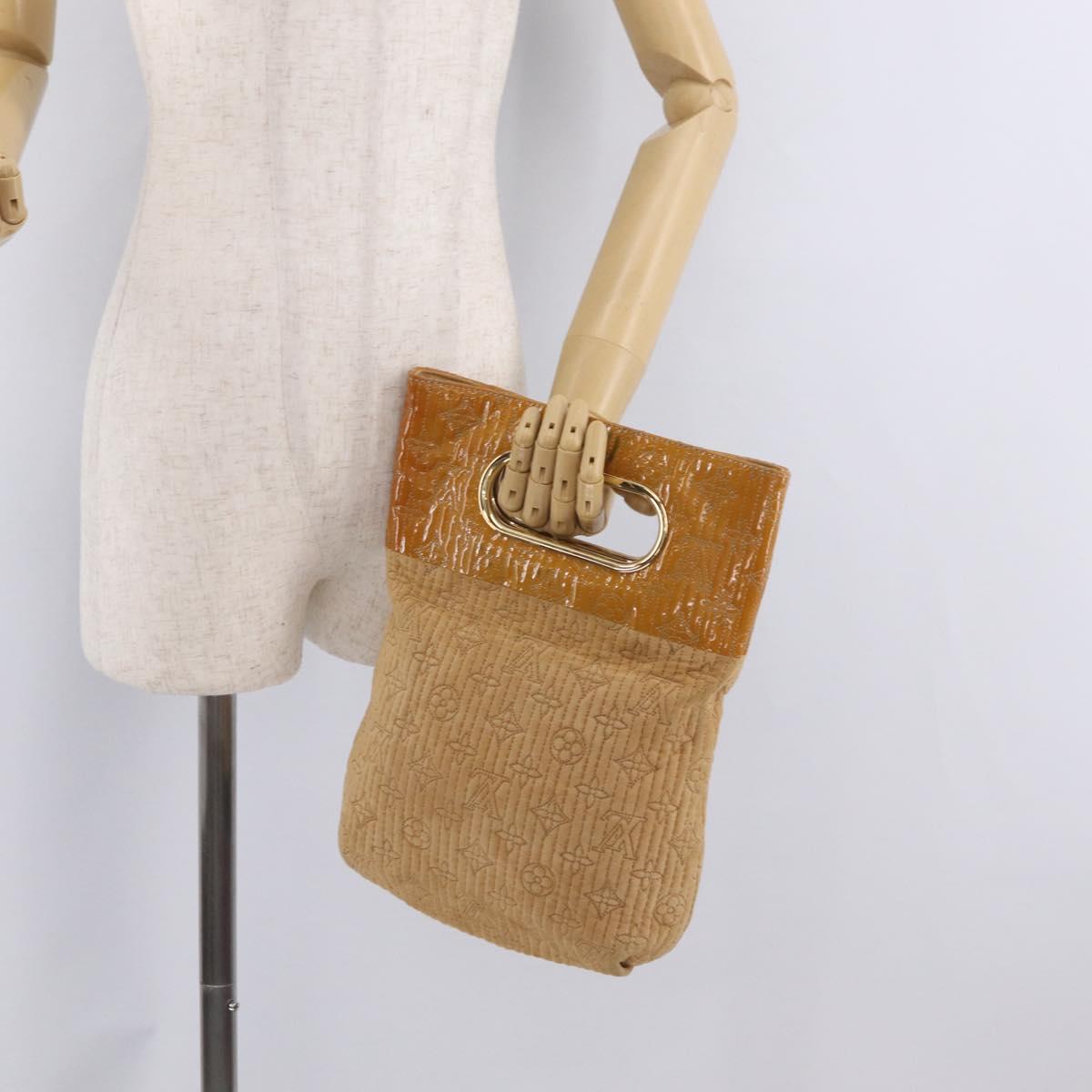 LOUIS VUITTON Monogram Motard After dark Clutch Bag Beige LV Auth 202532A