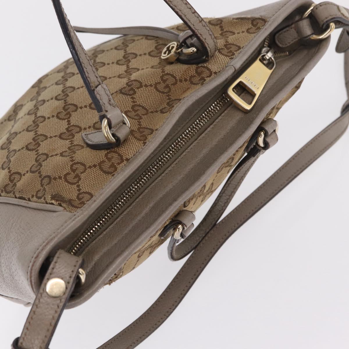 GUCCI GG Canvas Hand Bag 2way Beige Gold 353121 Auth 202533