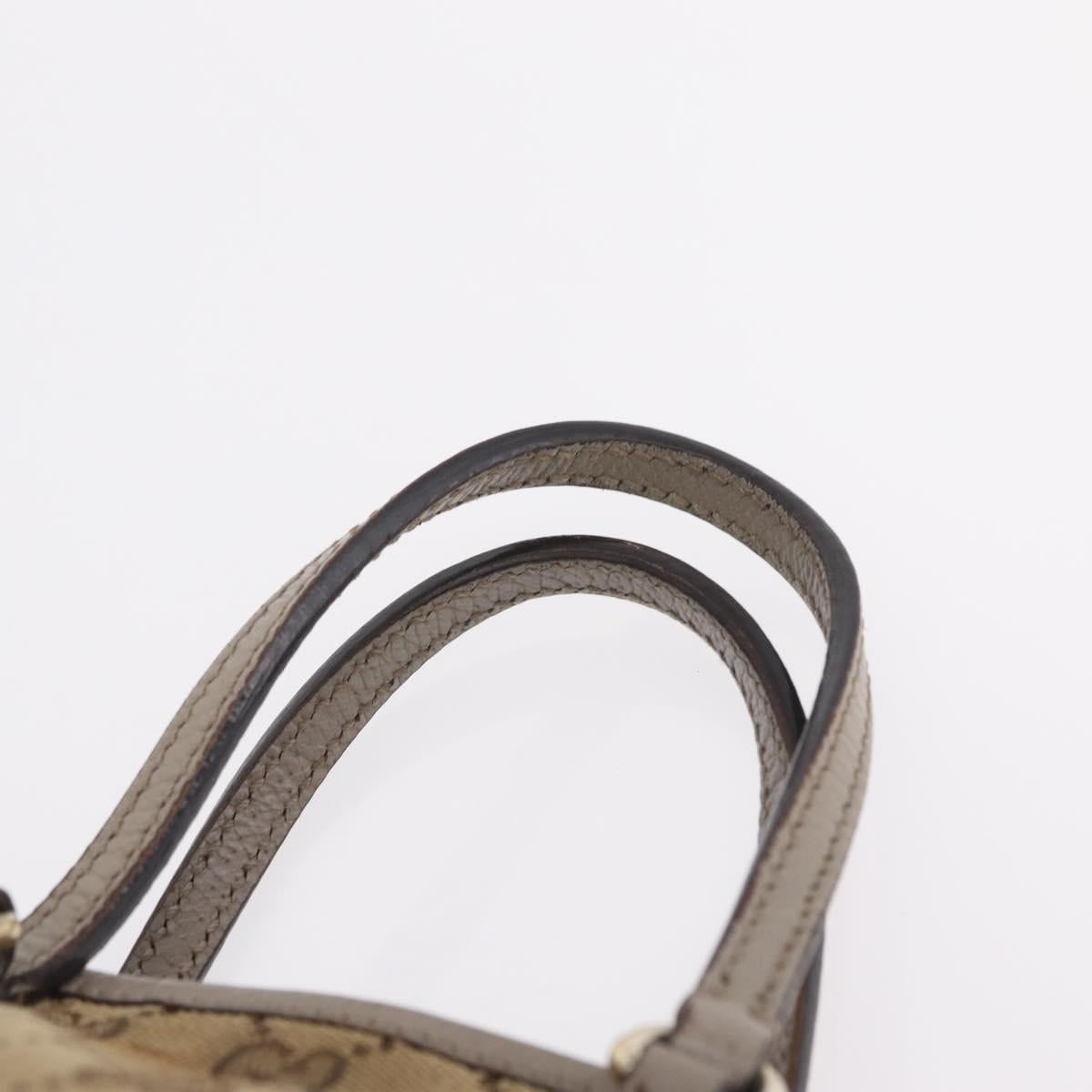 GUCCI GG Canvas Hand Bag 2way Beige Gold 353121 Auth 202533