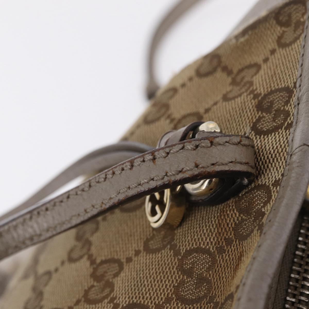 GUCCI GG Canvas Hand Bag 2way Beige Gold 353121 Auth 202533