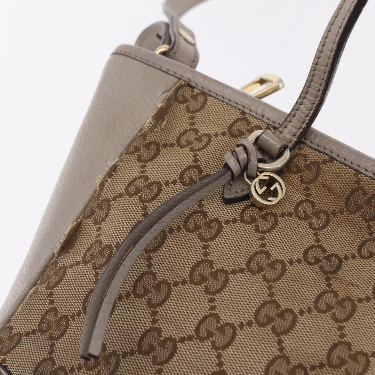 GUCCI GG Canvas Hand Bag 2way Beige Gold 353121 Auth 202533