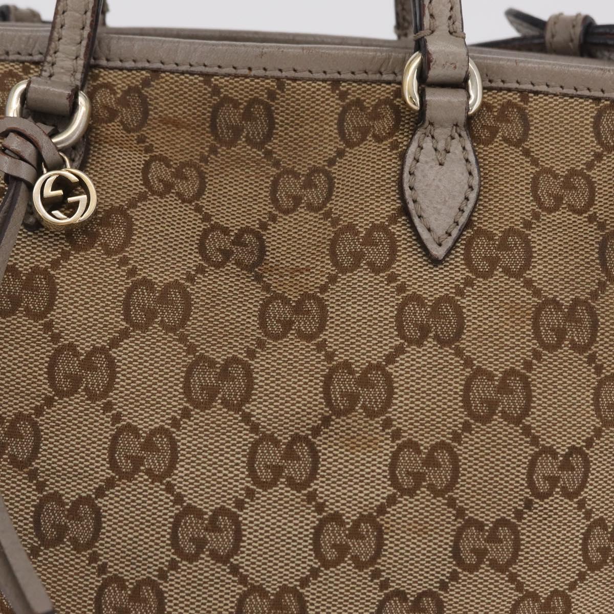GUCCI GG Canvas Hand Bag 2way Beige Gold 353121 Auth 202533