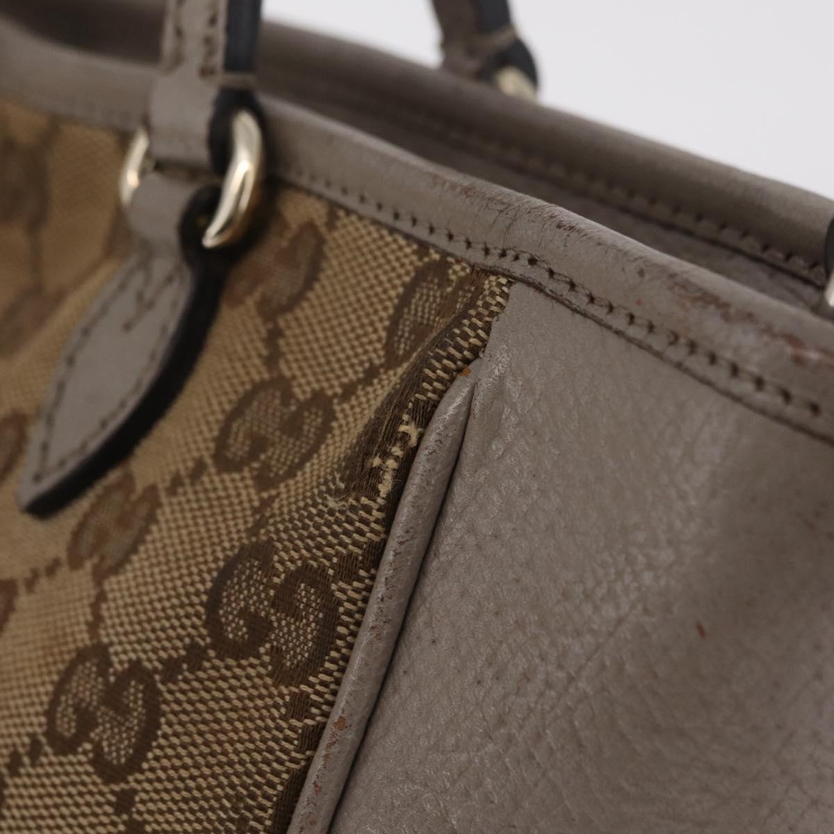 GUCCI GG Canvas Hand Bag 2way Beige Gold 353121 Auth 202533