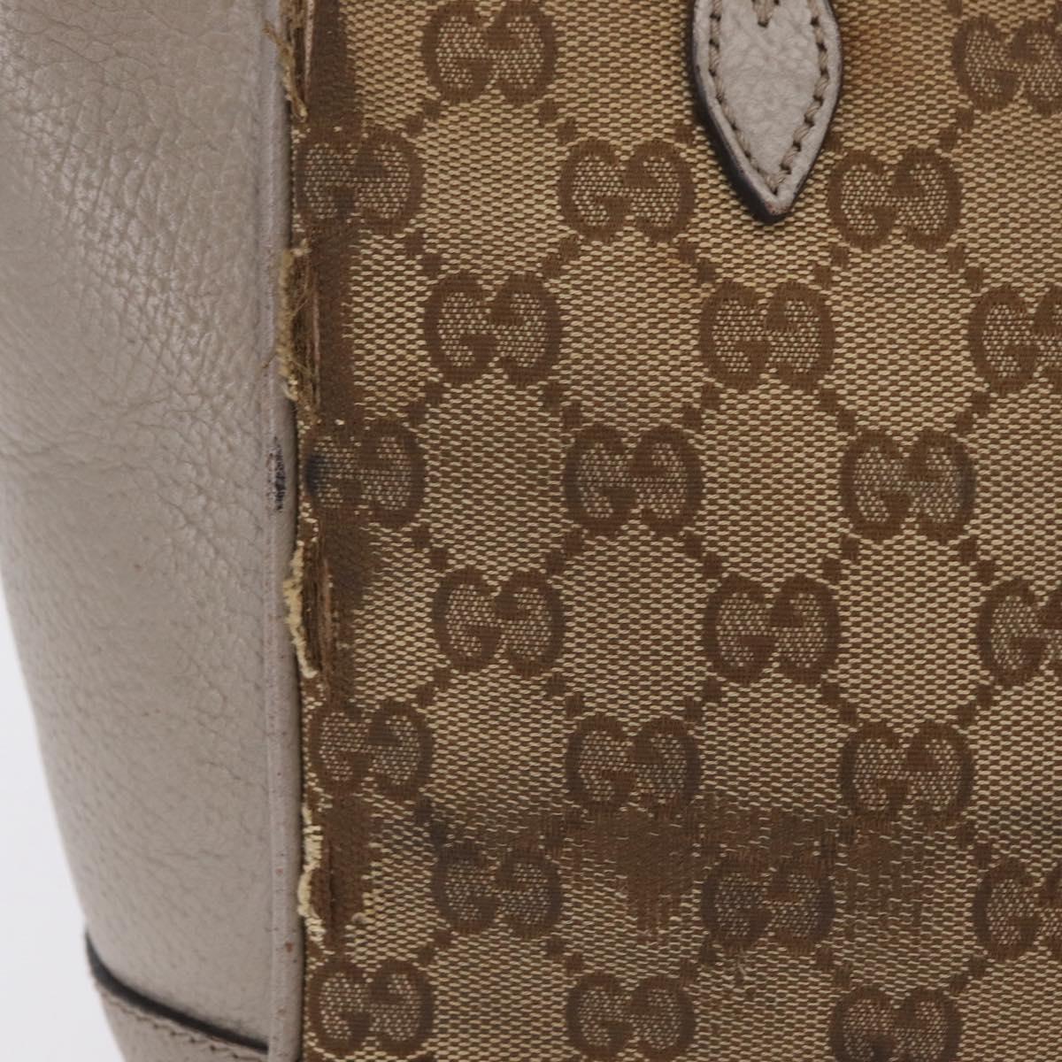 GUCCI GG Canvas Hand Bag 2way Beige Gold 353121 Auth 202533