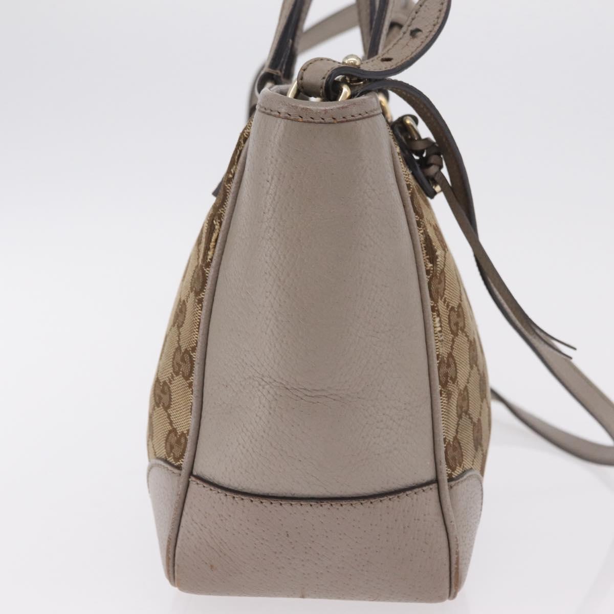 GUCCI GG Canvas Hand Bag 2way Beige Gold 353121 Auth 202533