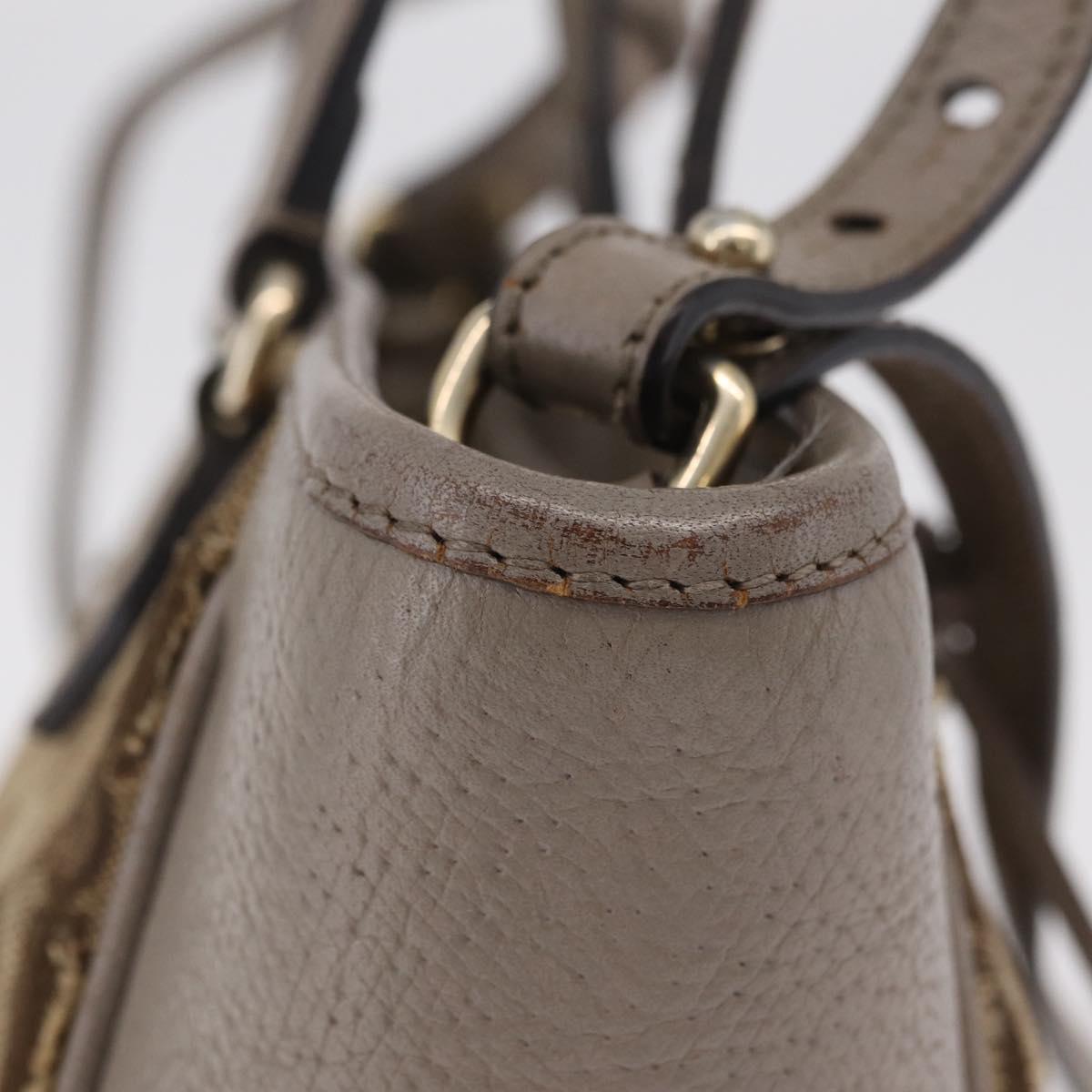 GUCCI GG Canvas Hand Bag 2way Beige Gold 353121 Auth 202533