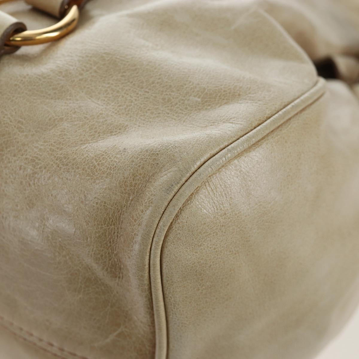 Miu Miu Hand Bag Vitellolux 2way Beige Gold Auth 202535M