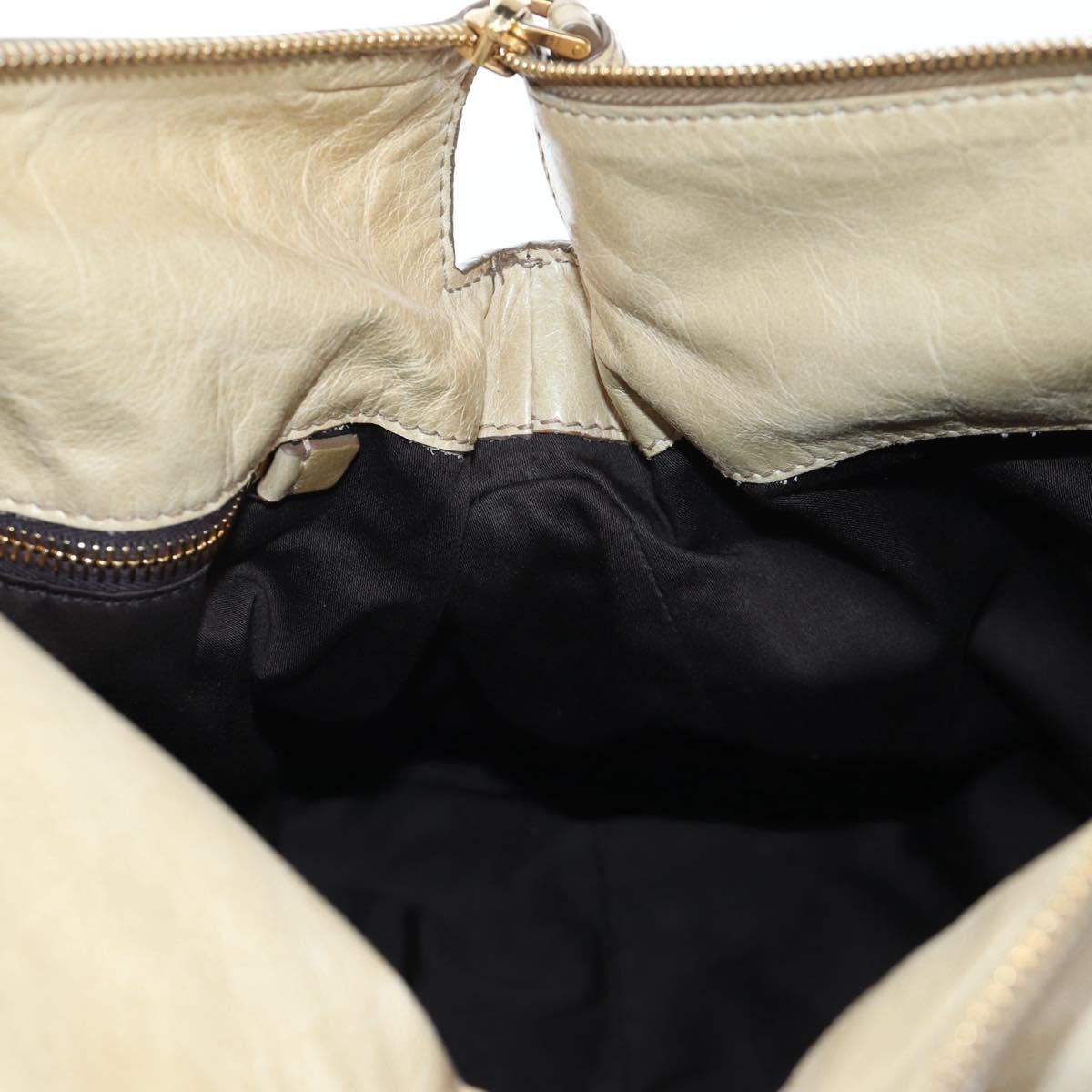 Miu Miu Hand Bag Vitellolux 2way Beige Gold Auth 202535M
