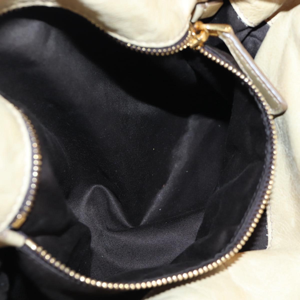 Miu Miu Hand Bag Vitellolux 2way Beige Gold Auth 202535M