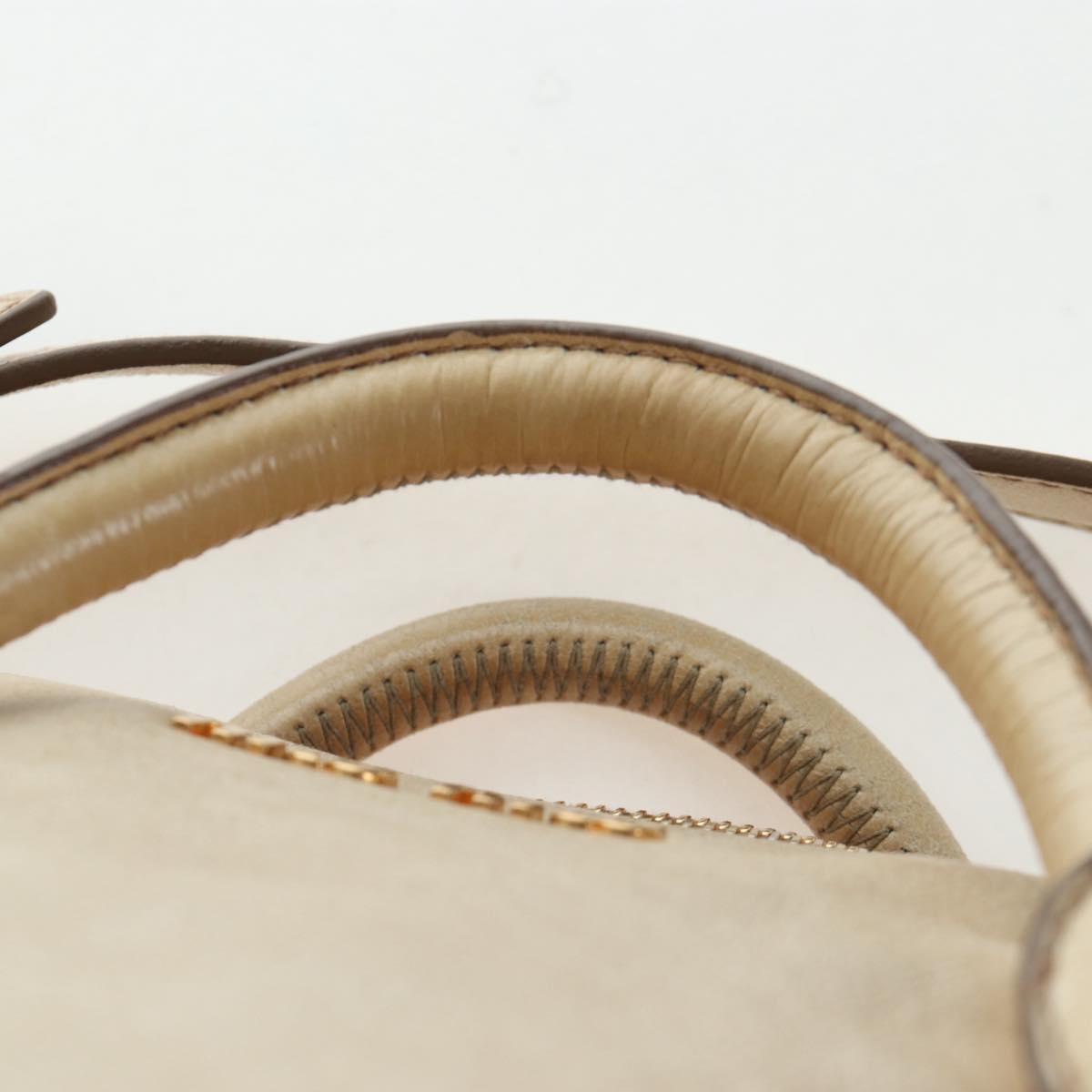 Miu Miu Hand Bag Vitellolux 2way Beige Gold Auth 202535M