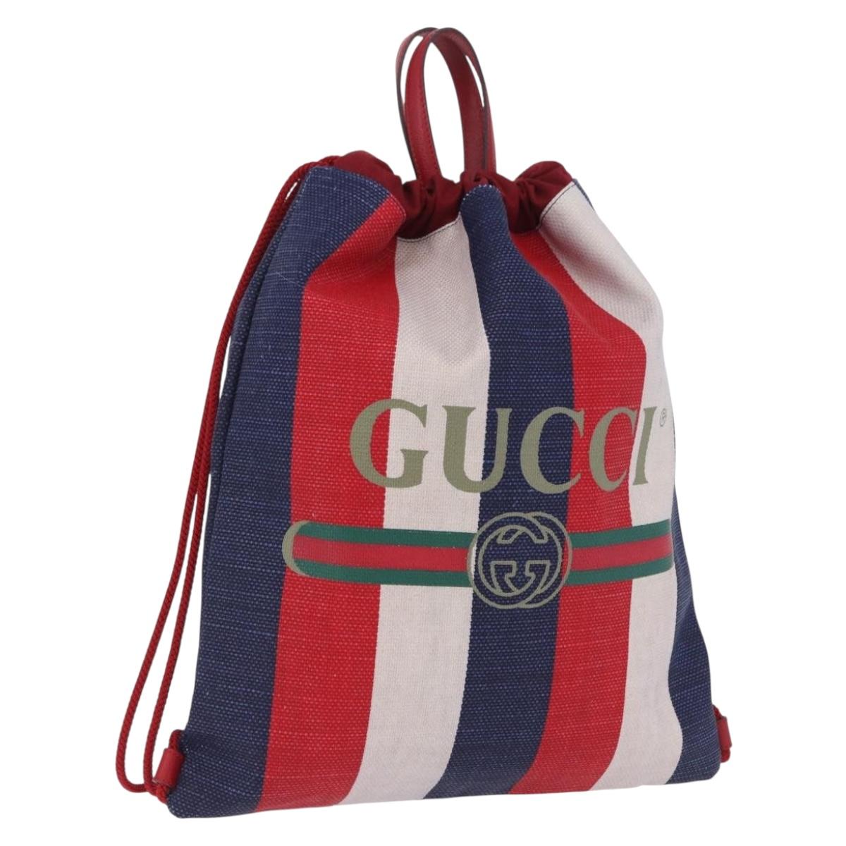 GUCCI Drawstring Backpack Canvas Multicolor 473872 Auth 202580V