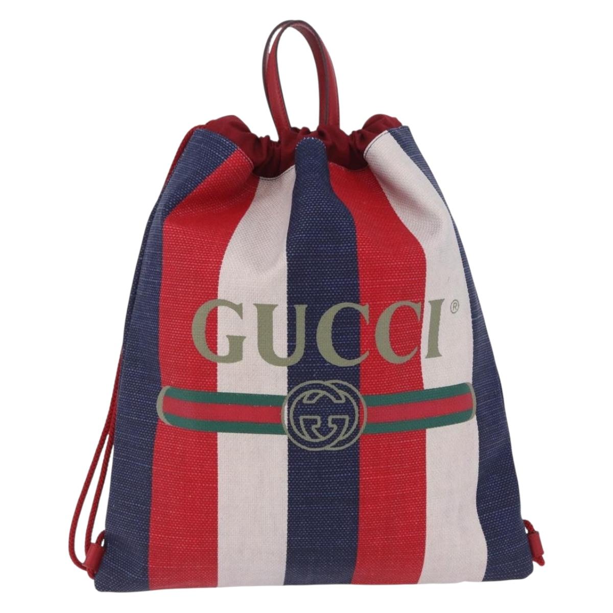 GUCCI Drawstring Backpack Canvas Multicolor 473872 Auth 202580V