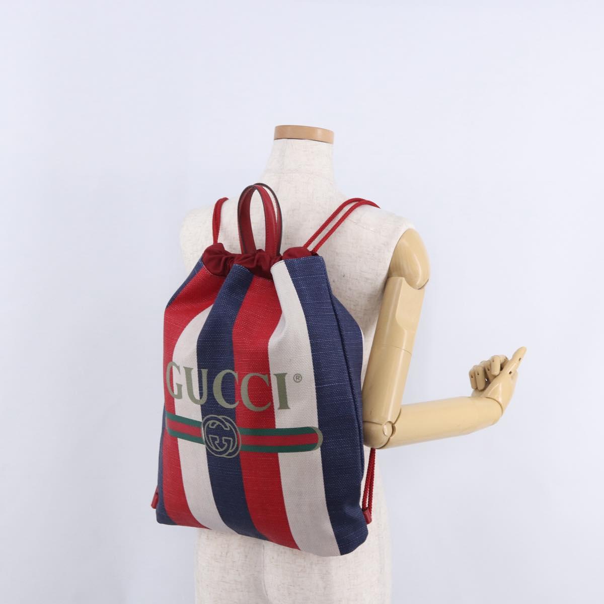 GUCCI Drawstring Backpack Canvas Multicolor 473872 Auth 202580V