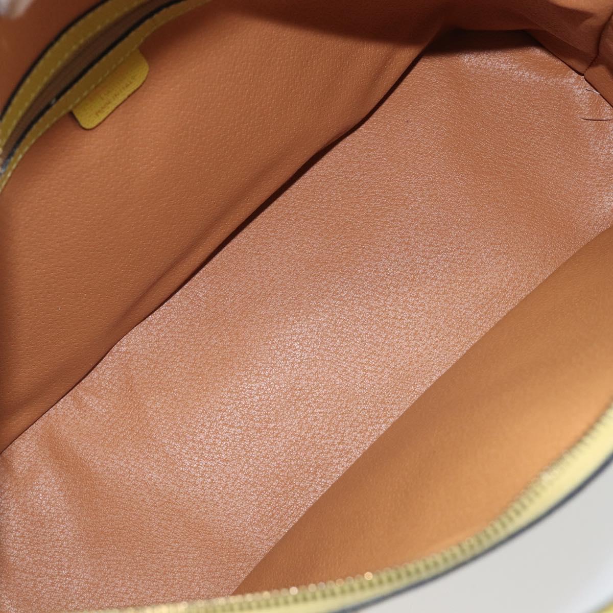 CELINE Hand Bag Leather 2way Green Gold Tone Auth 202586