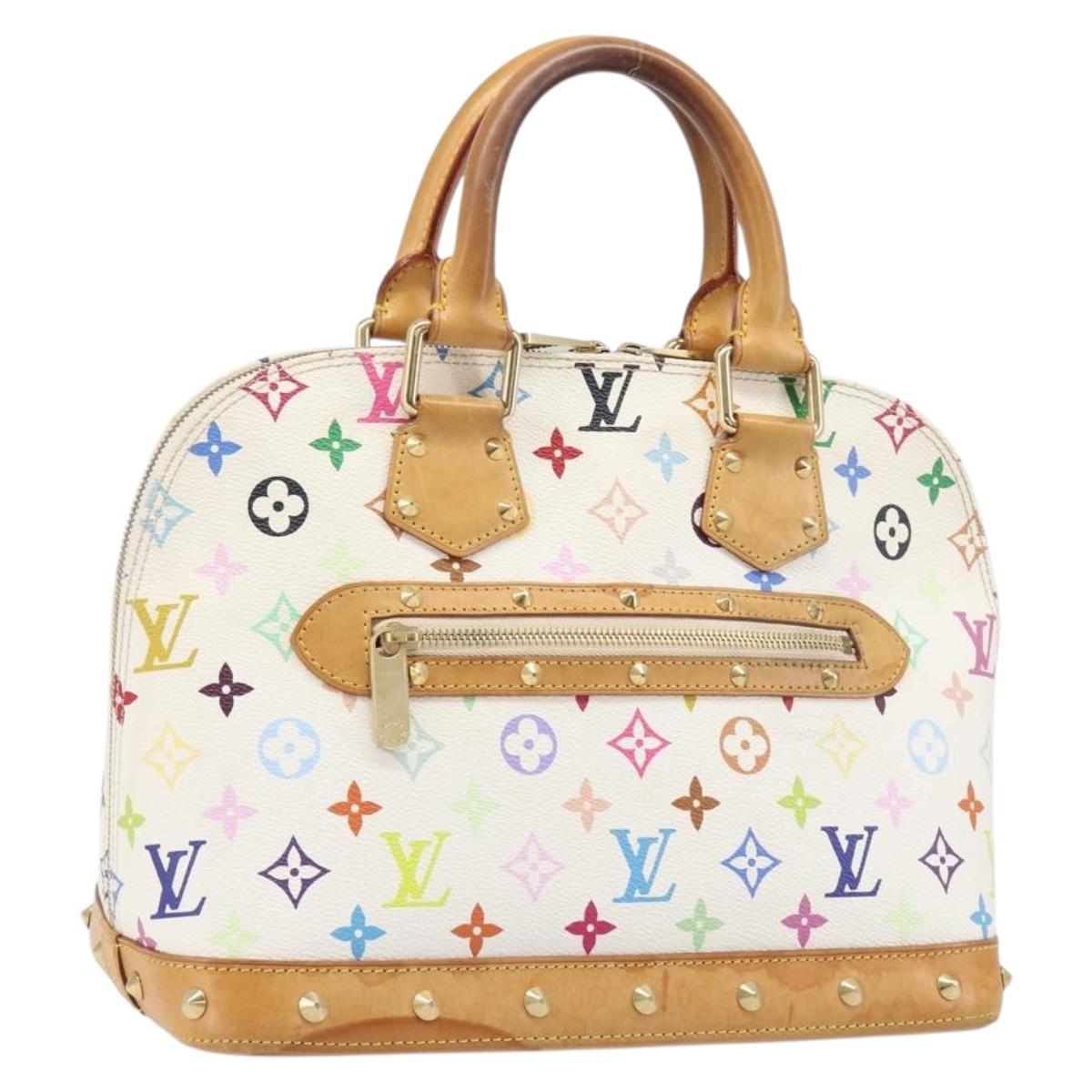 LOUIS VUITTON Monogram Multicolor Alma Hand Bag White M92647 LV Auth 202591V