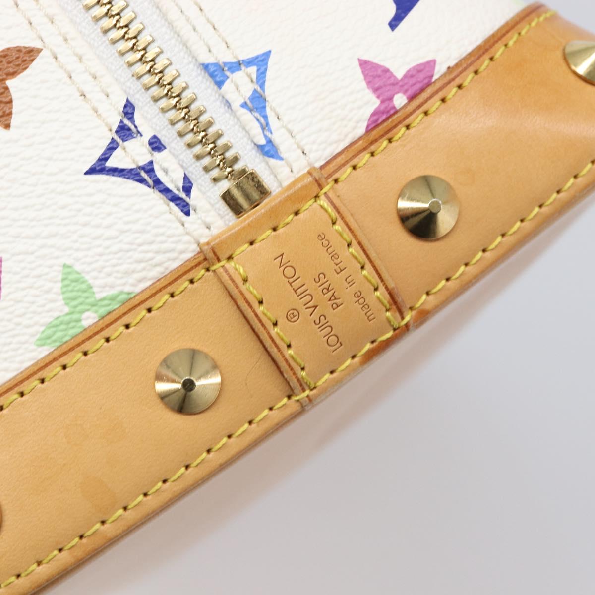 LOUIS VUITTON Monogram Multicolor Alma Hand Bag White M92647 LV Auth 202591V