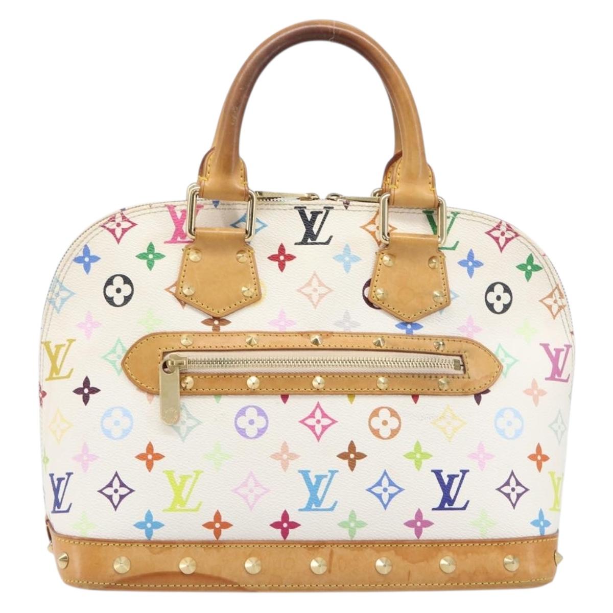 LOUIS VUITTON Monogram Multicolor Alma Hand Bag White M92647 LV Auth 202591V