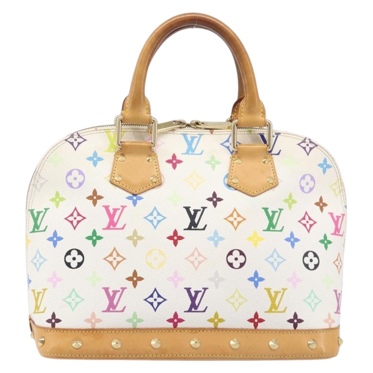 LOUIS VUITTON Monogram Multicolor Alma Hand Bag White M92647 LV Auth 202591V