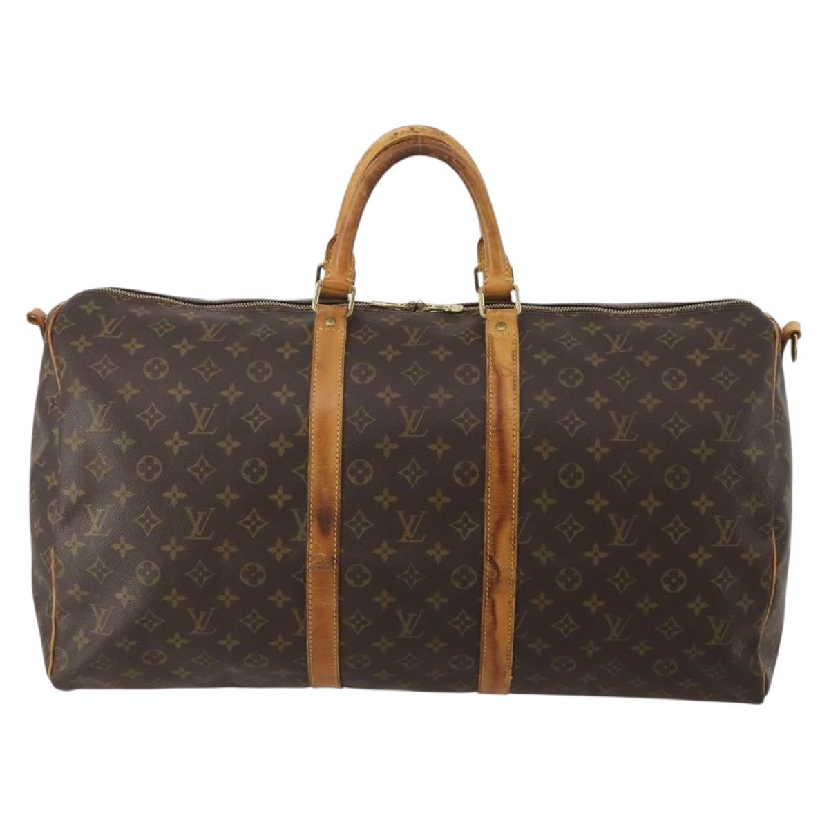 LOUIS VUITTON Monogram Keepall Bandouliere 55 Boston Bag M41414 LV Auth 202594
