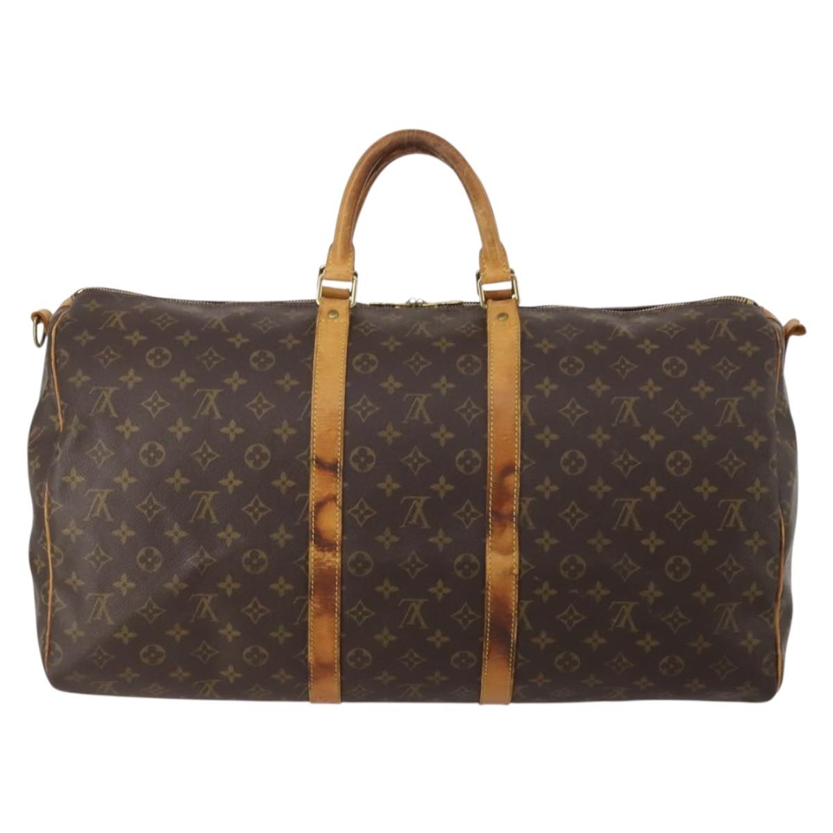 LOUIS VUITTON Monogram Keepall Bandouliere 55 Boston Bag M41414 LV Auth 202594