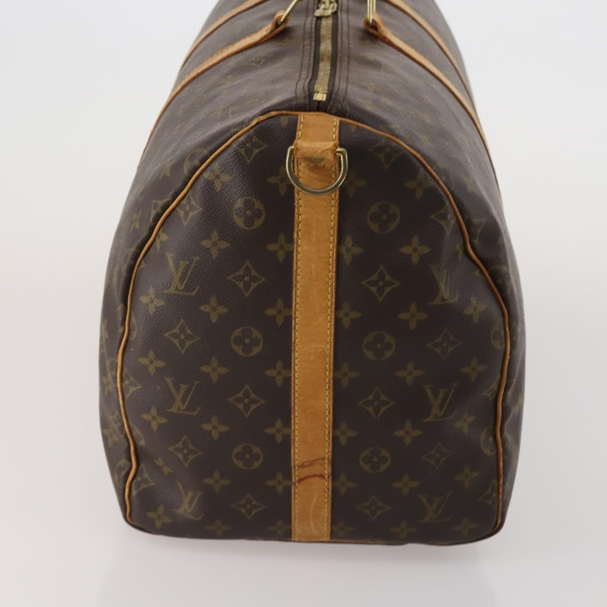 LOUIS VUITTON Monogram Keepall Bandouliere 55 Boston Bag M41414 LV Auth 202594