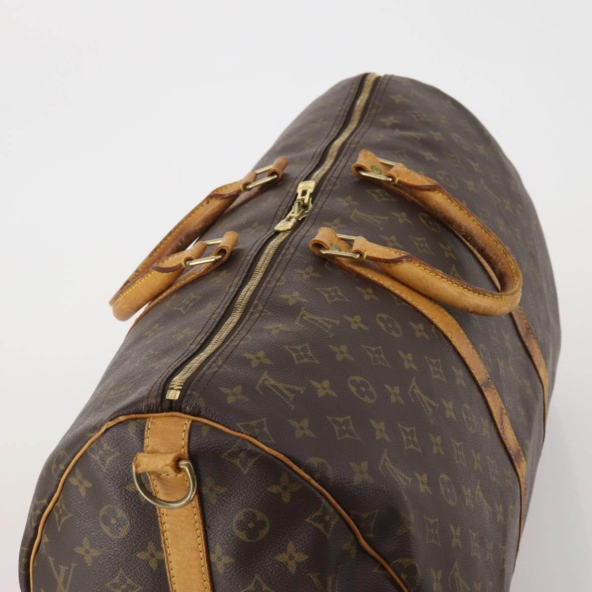 LOUIS VUITTON Monogram Keepall Bandouliere 55 Boston Bag M41414 LV Auth 202594