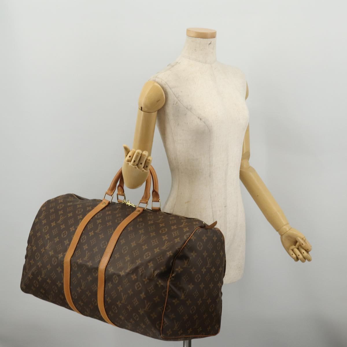 LOUIS VUITTON Monogram Keepall 55 Boston Bag M41424 LV Auth 202595A