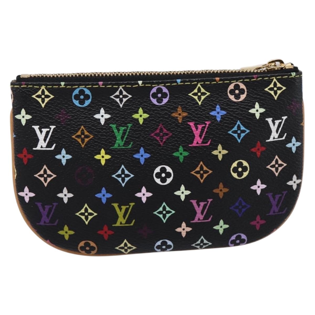 LOUIS VUITTON Monogram Multicolor Pochette MM Purse Black M60031 LV Auth 202597V