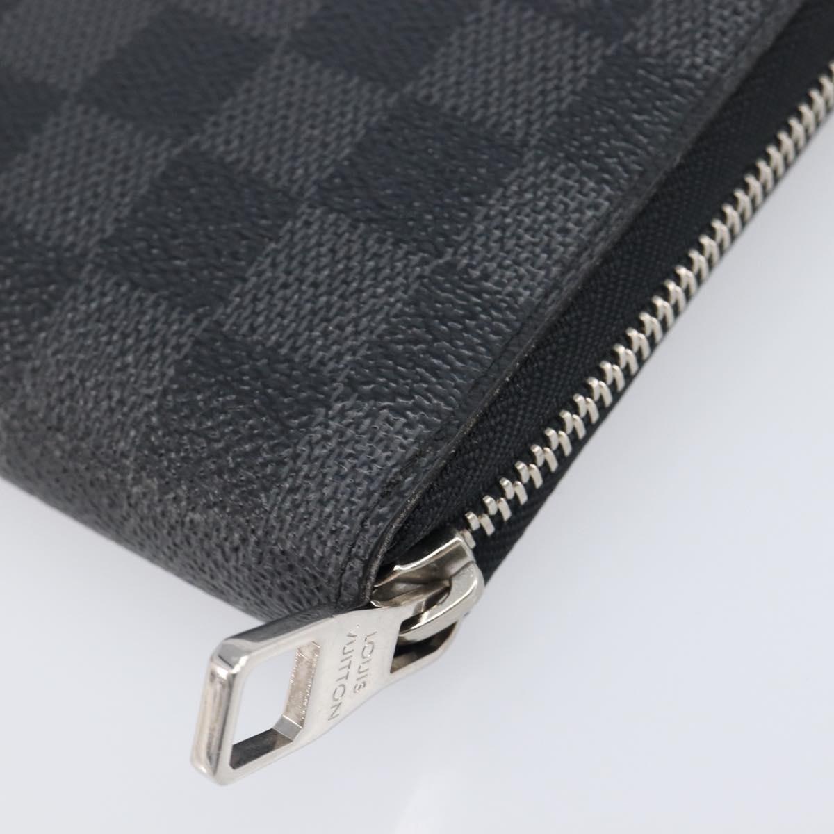 LOUIS VUITTON Damier Grafitte Zippy Organizer Long Wallet N63077 LV Auth 202603