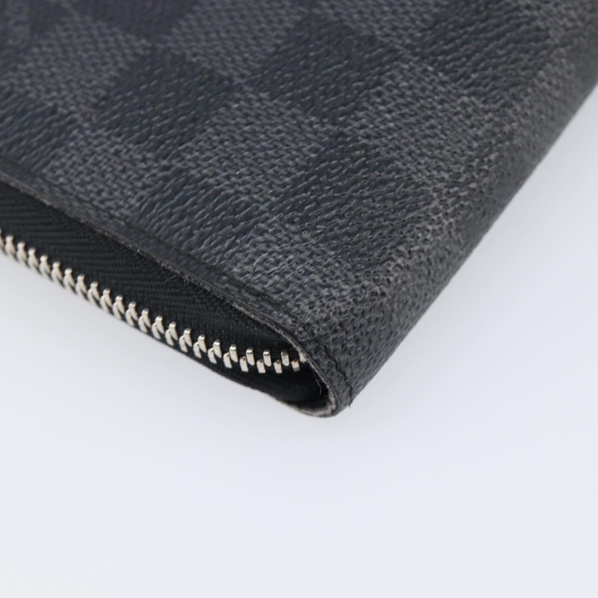 LOUIS VUITTON Damier Grafitte Zippy Organizer Long Wallet N63077 LV Auth 202603