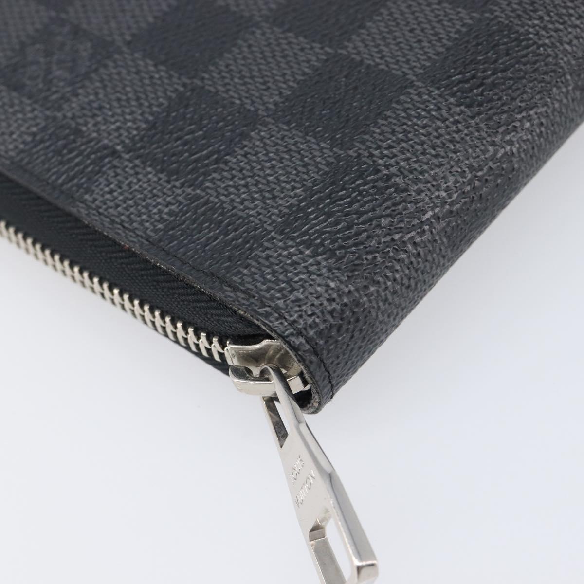 LOUIS VUITTON Damier Grafitte Zippy Organizer Long Wallet N63077 LV Auth 202603