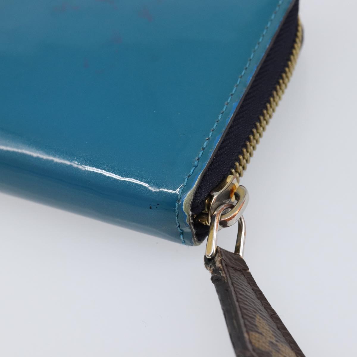 LOUIS VUITTON Monogram Vernis Portefeuille Miroir Blue Marine M64111 Auth 202604