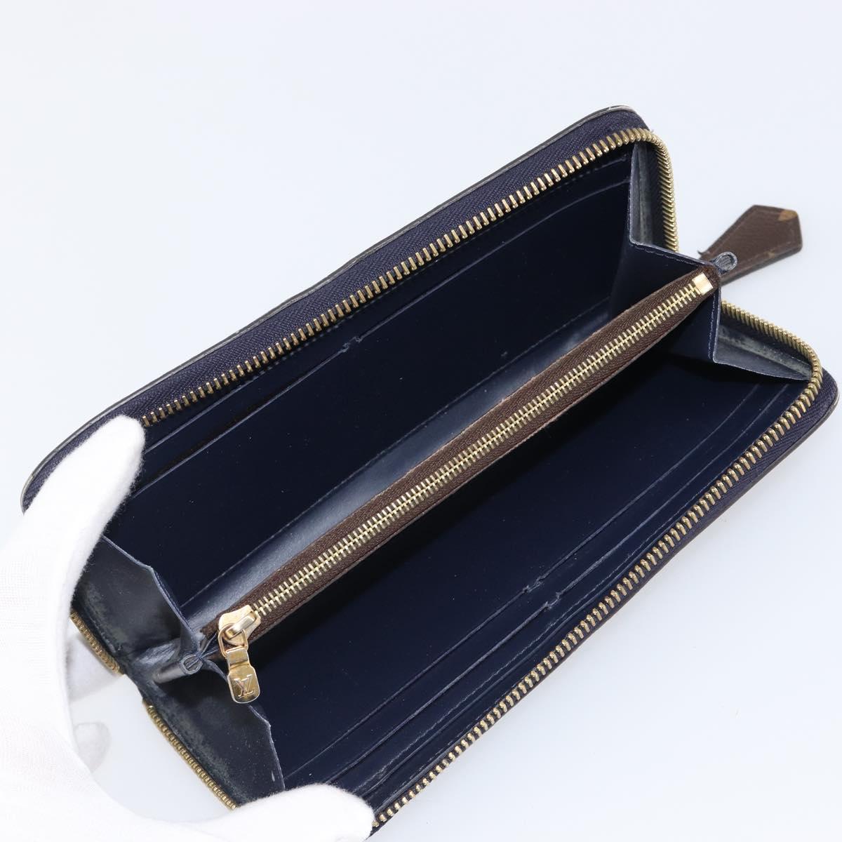 LOUIS VUITTON Monogram Vernis Portefeuille Miroir Blue Marine M64111 Auth 202604