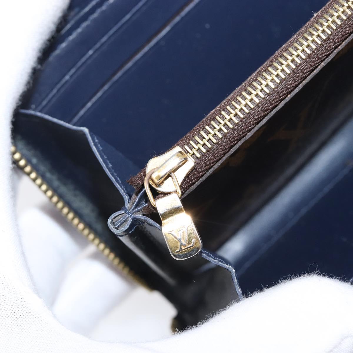 LOUIS VUITTON Monogram Vernis Portefeuille Miroir Blue Marine M64111 Auth 202604