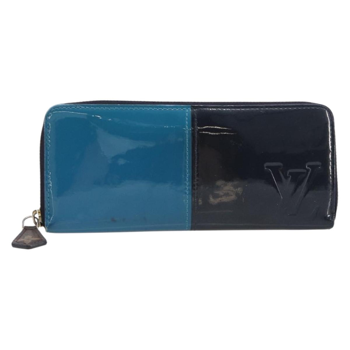 LOUIS VUITTON Monogram Vernis Portefeuille Miroir Blue Marine M64111 Auth 202604