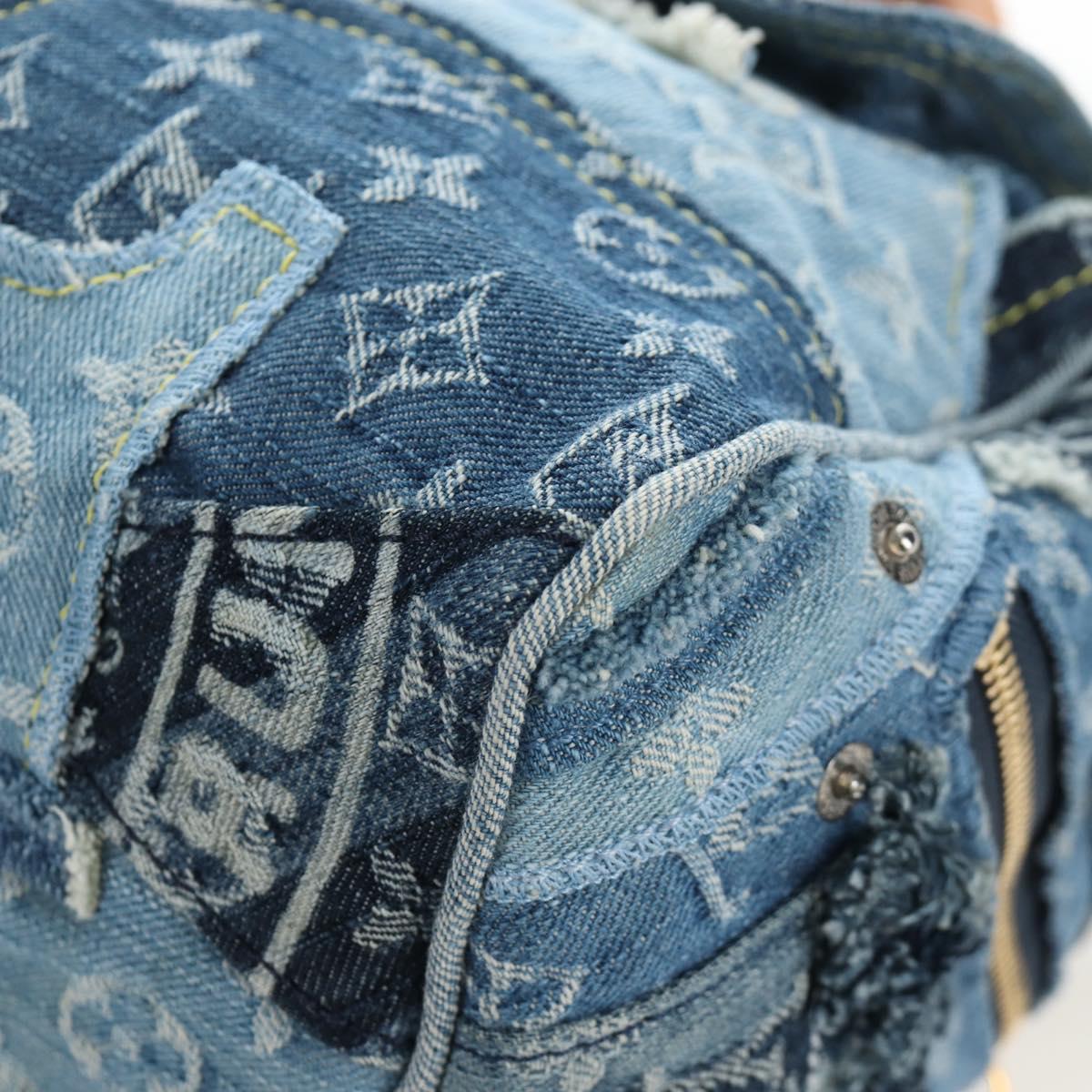 LOUIS VUITTON Monogram Denim Patchwork Speedy 30 Bag Blue M95380 Auth 202605SM