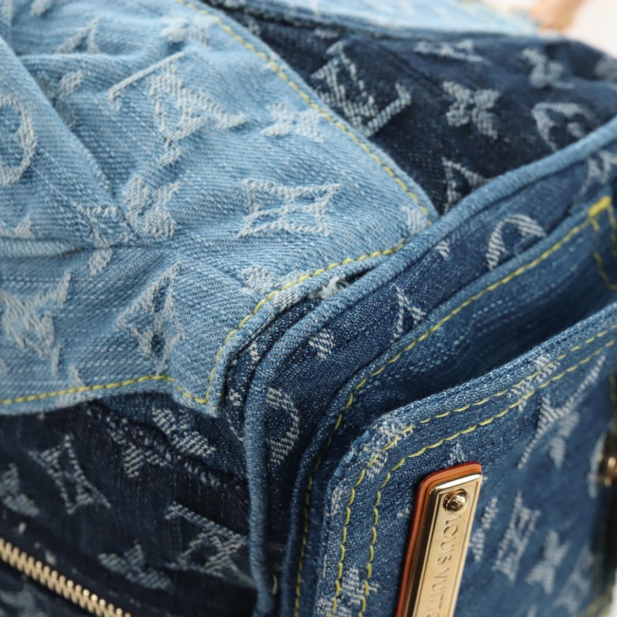LOUIS VUITTON Monogram Denim Patchwork Speedy 30 Bag Blue M95380 Auth 202605SM