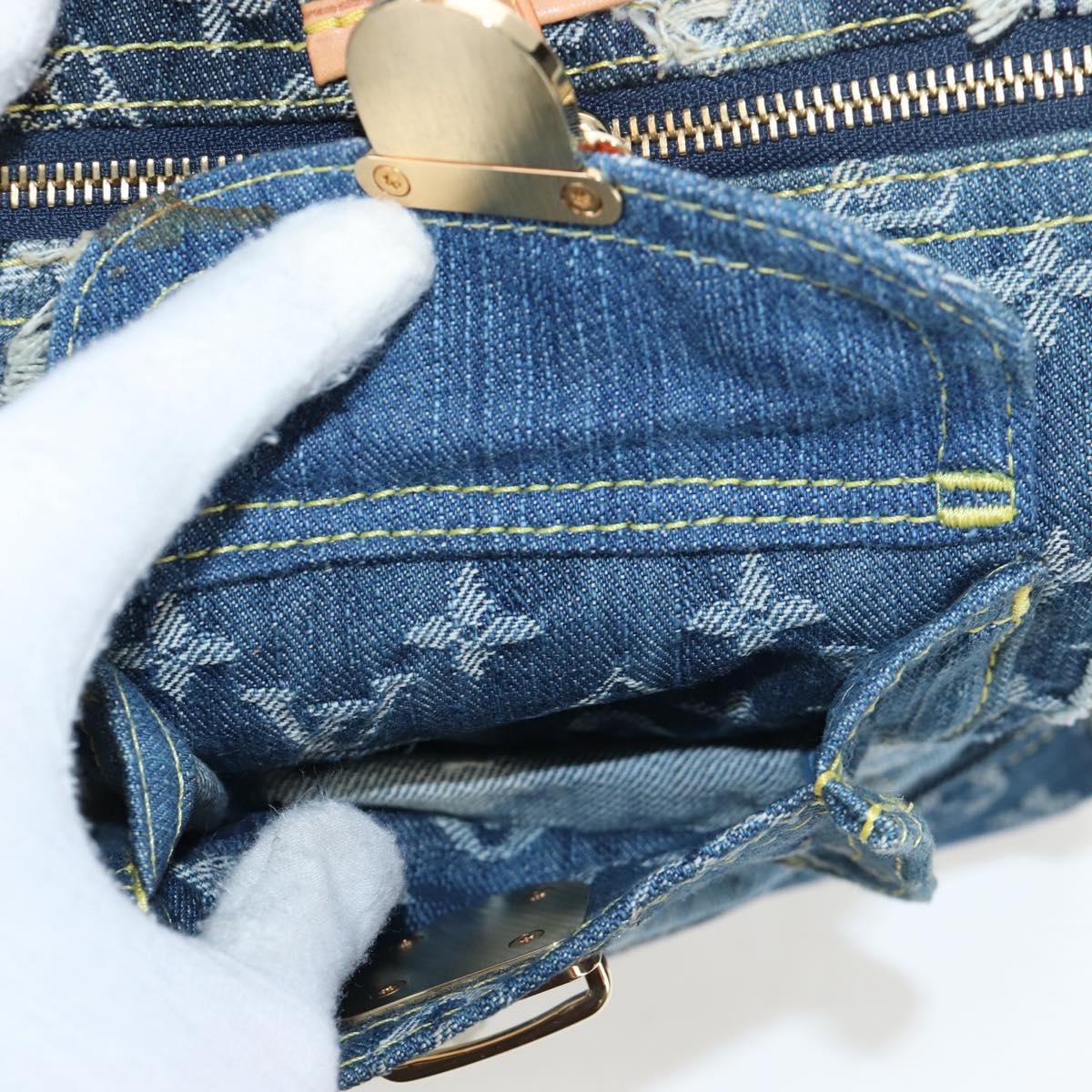 LOUIS VUITTON Monogram Denim Patchwork Speedy 30 Bag Blue M95380 Auth 202605SM