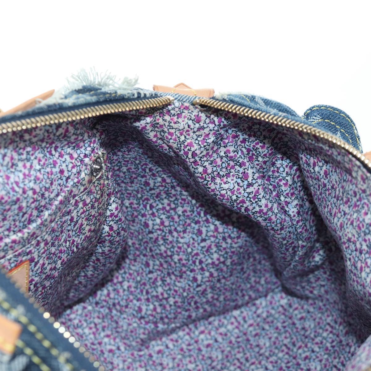 LOUIS VUITTON Monogram Denim Patchwork Speedy 30 Bag Blue M95380 Auth 202605SM