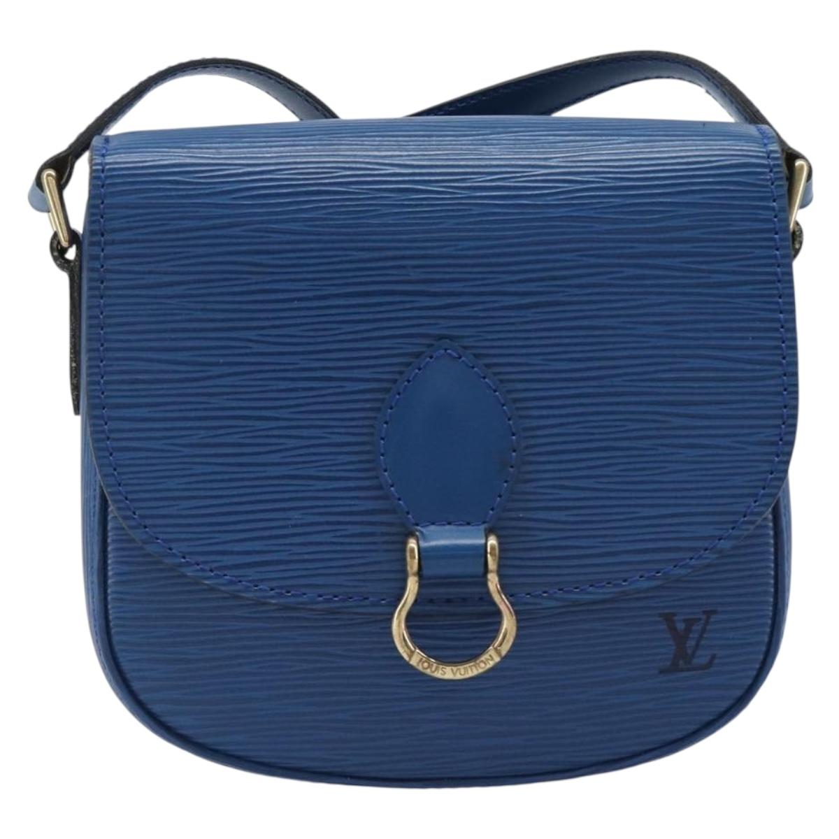 LOUIS VUITTON Epi Saint Cloud PM Shoulder Bag Blue M52215 LV Auth 202609A