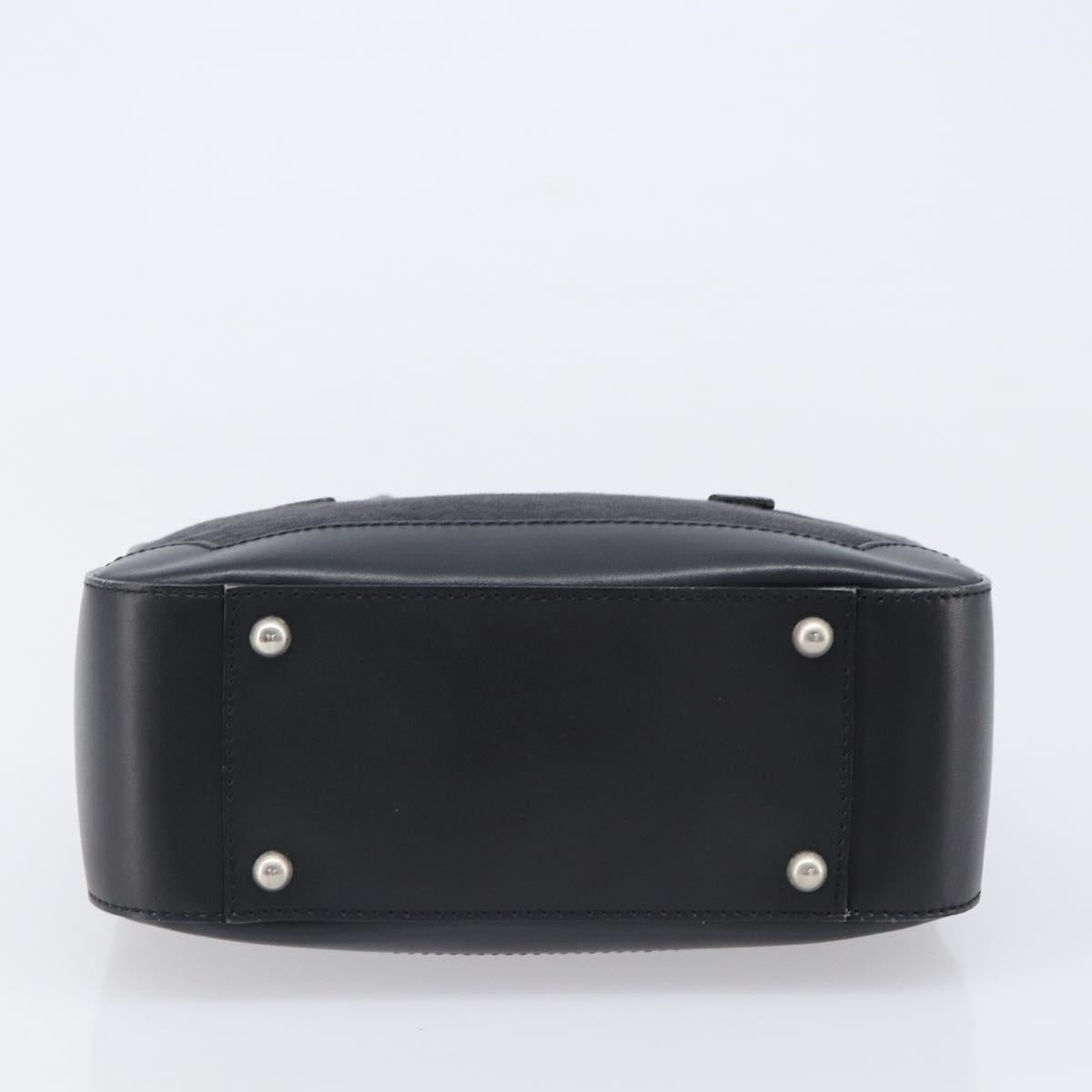CELINE C Macadam Hand Bag Canvas Black Silver Auth 202613A