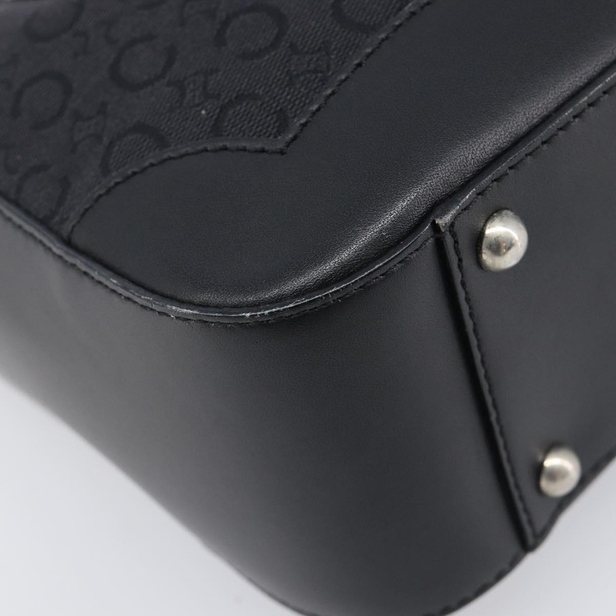 CELINE C Macadam Hand Bag Canvas Black Silver Auth 202613A