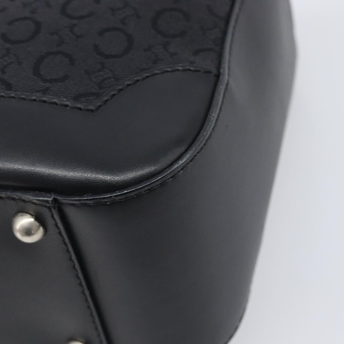 CELINE C Macadam Hand Bag Canvas Black Silver Auth 202613A