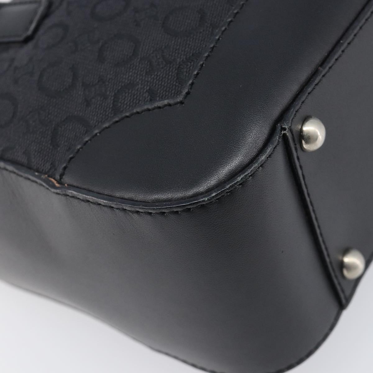 CELINE C Macadam Hand Bag Canvas Black Silver Auth 202613A