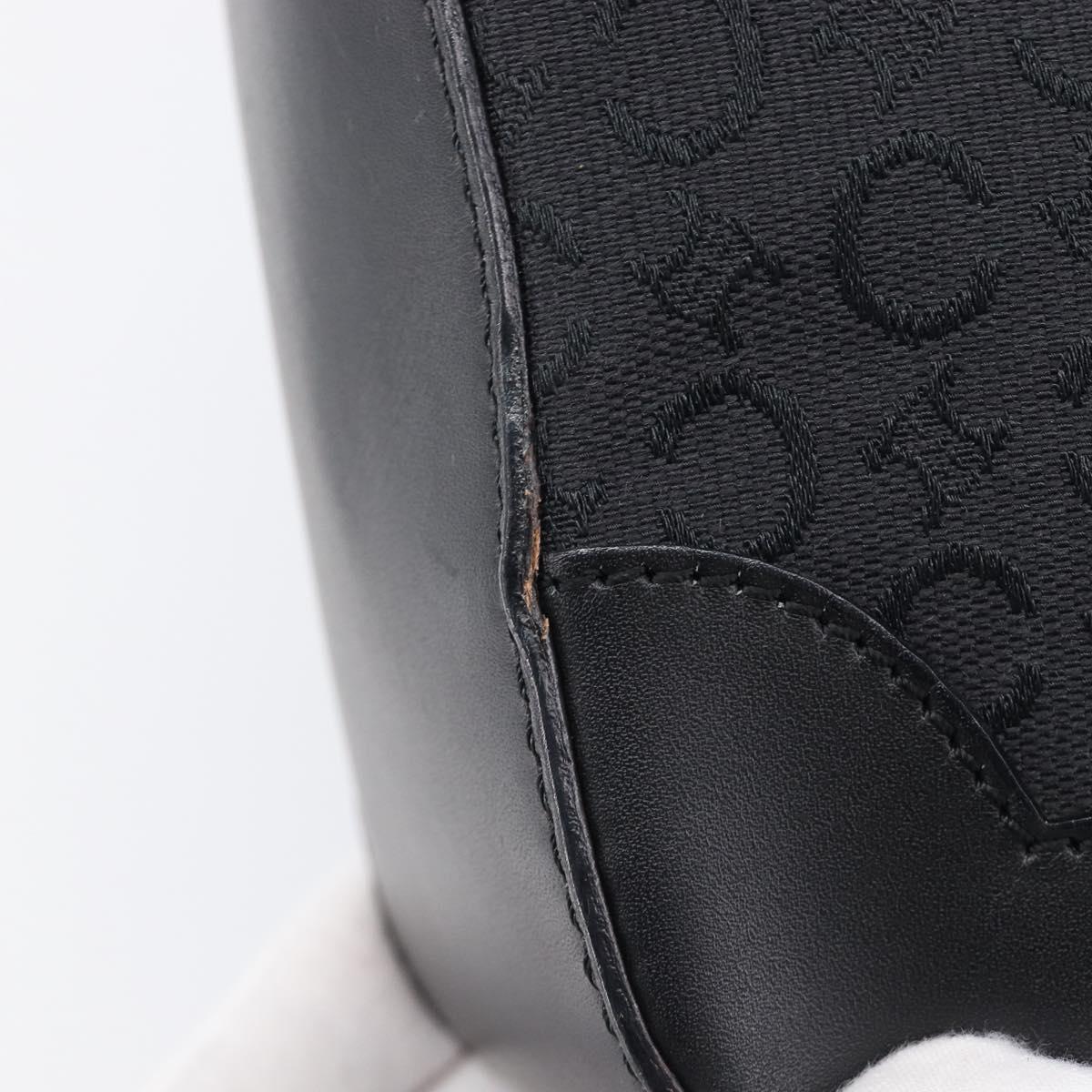 CELINE C Macadam Hand Bag Canvas Black Silver Auth 202613A