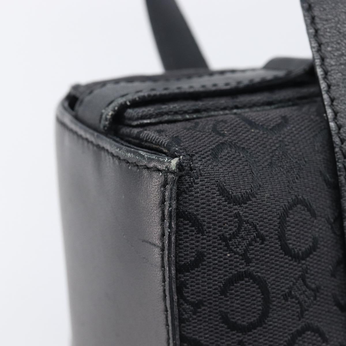 CELINE C Macadam Hand Bag Canvas Black Silver Auth 202613A