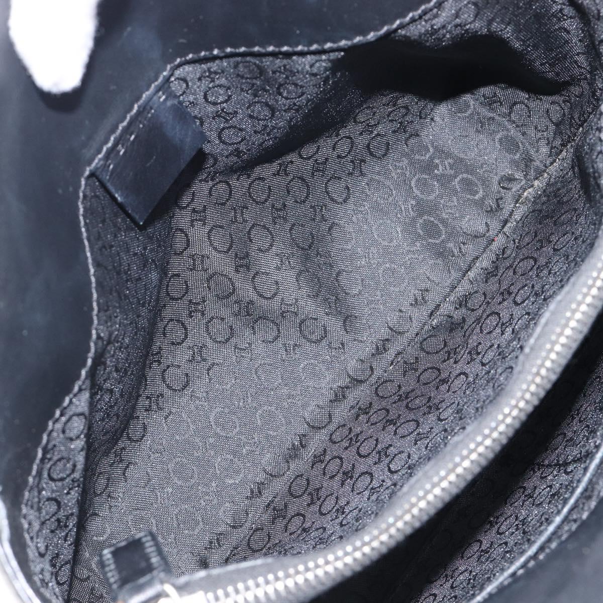 CELINE C Macadam Hand Bag Canvas Black Silver Auth 202613A