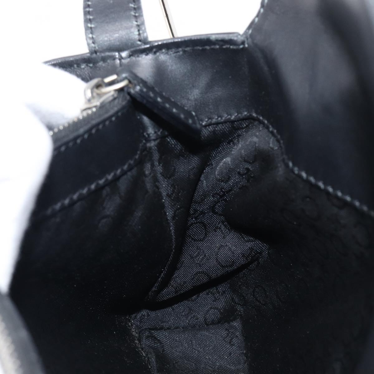 CELINE C Macadam Hand Bag Canvas Black Silver Auth 202613A